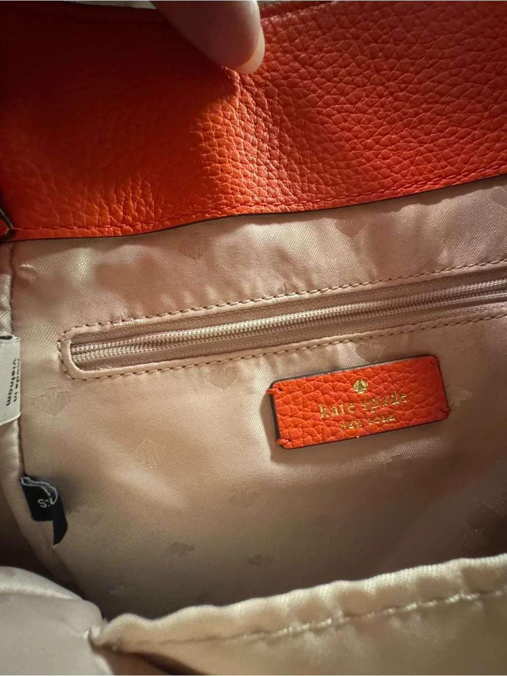 Kate Spade Orange Pebbled Leather Backpack